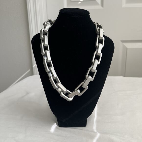 Pono Grazia Barile Necklace by Joan G Silver Italian resin link Statement piece - Picture 2 of 10